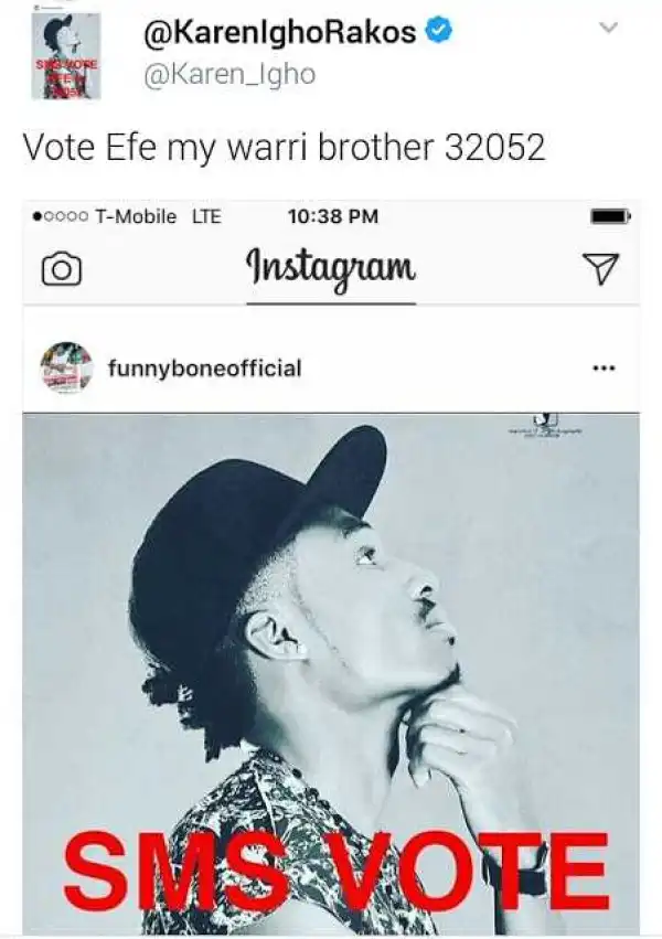 #BBNaija: Former BBA Winner, Karen Igho Declares Her Support For Efe